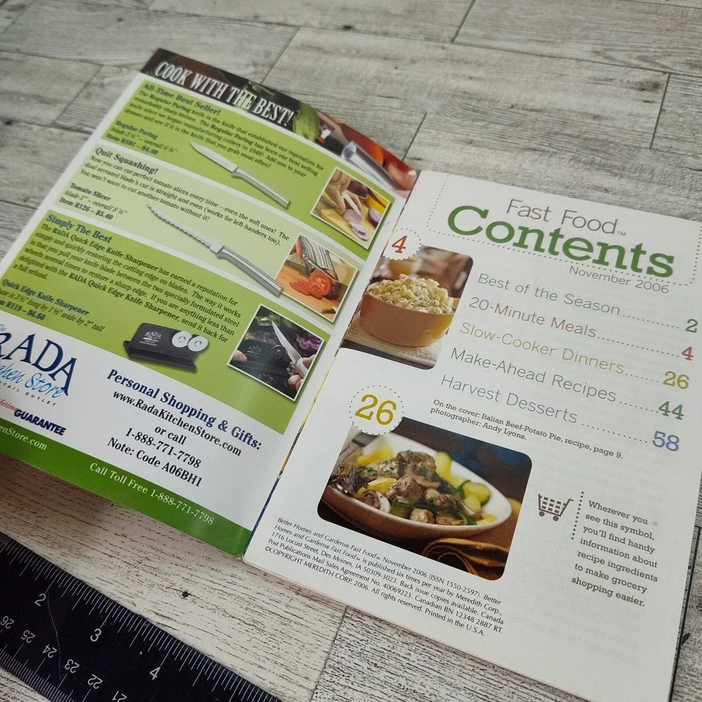 Fast Food Magazine 2006 November Cookbook Booklet Recipes - Slow Cooker Make Ahe